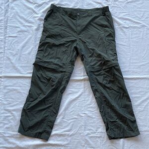 Columbia Omni-Shade Convertible Cargo Pants Men's 38 x 30 Olive Zip-Off Legs